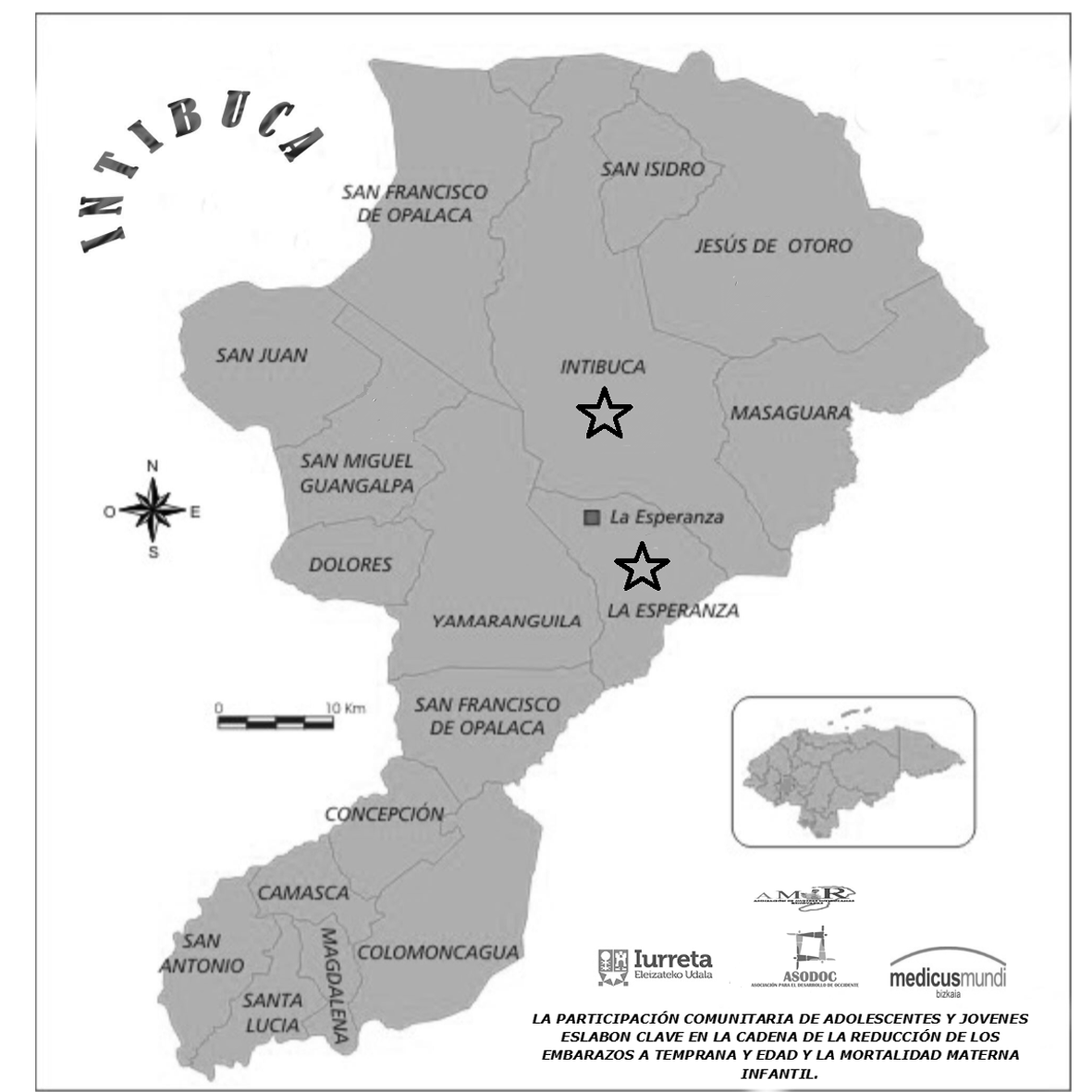 Mapa Intibuca proyecto mmb-ASODOC -AMIR