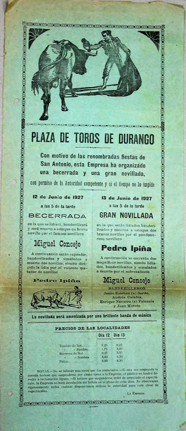 Novillada 1927 - Durangoko Udal Artxiboa