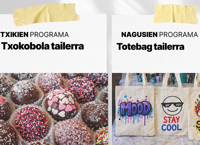 Mallabiko Udalak Txokobola eta Totebag tailerrak eskainiko ditu, zapatuan