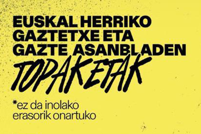 Euskal Herriko Gaztetxe eta Gazte Asanbladen topaketak egingo dira Elorrion maiatzaren 29tik 31ra